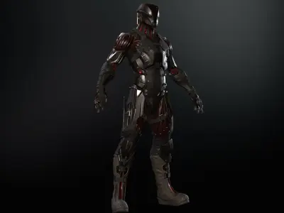 CyberNinja Low-poly 3D model