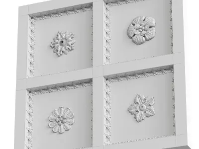 Ceiling moldings - middle and cornice 3D model