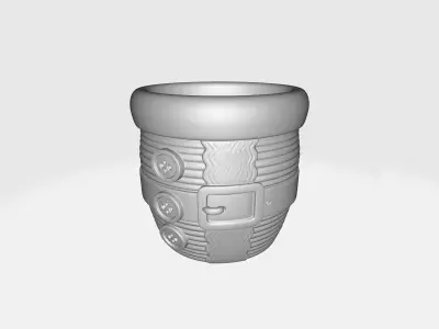 Santa Suit Christmas Planter Pot Festive Holiday Decoration 3D print model