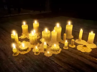 Candle Set candlesticks Low-poly 3D model