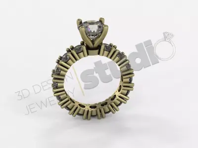 Highly luxury engagement infinity ring 3d model 3D print model