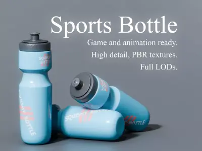 Sports Squeeze Bottle Low-poly 3D model