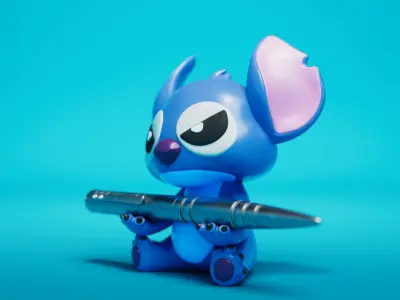 Stitch  The Angry Pen Holder  3D print model