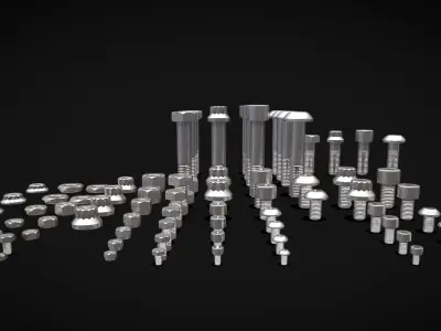 Bolts M3 M4 M5 M6 M8 M10 M12 3D model