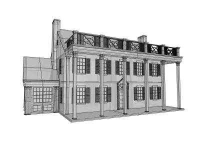 Vintage 1930s House Low-poly 3D model