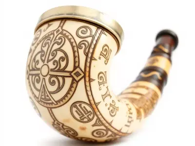 Ornate Ivory Pipe model pack Low-poly 3D model