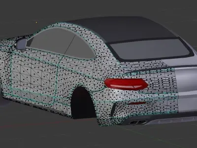2017 Mercedes-Benz C-Class C43 AMG W205 Low-poly 3D model
