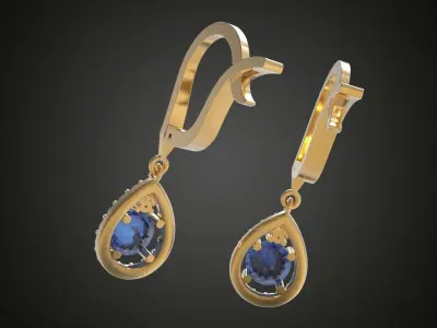 Earring 3D model 3D printable model 0003 Free 3D print model