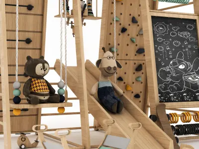 toys and furniture set  Low-poly 3D model