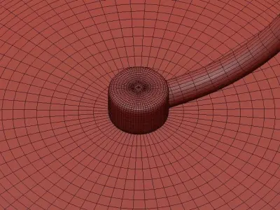 Decorative gold lamp with marble base 3D model