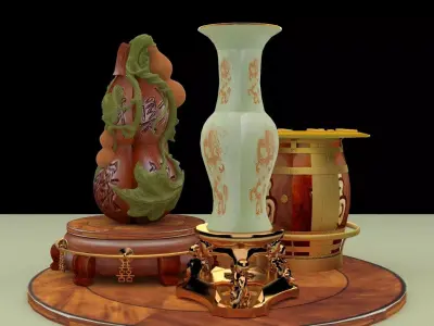 chinese gourd display stand  3D model