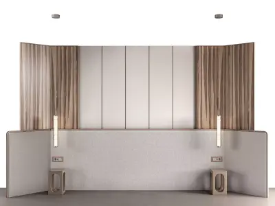 Decorative Bedroom Headboard - 4 3D model