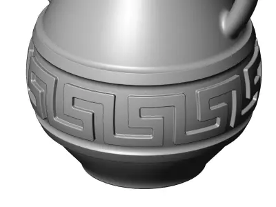 Greek key pattern roman urn and vase 3D print model