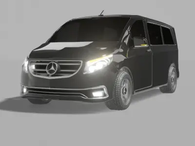 Mercedes Benz Vito Low-poly 3D model