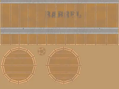 Wooden barrel Free low-poly 3D model 5