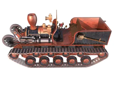 Steam tractor 3D model