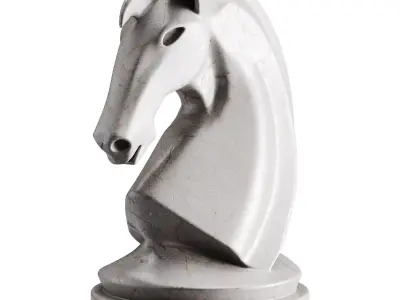 Horse statue Low-poly 3D model 10