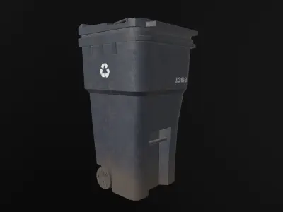 Bin recycle lowpoly gameready Low-poly 3D model