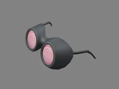 Cartoon myopia glasses - dizzy Low-poly 3D model