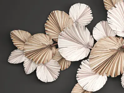 Wall panel made of dry palm leaves 224 3D model