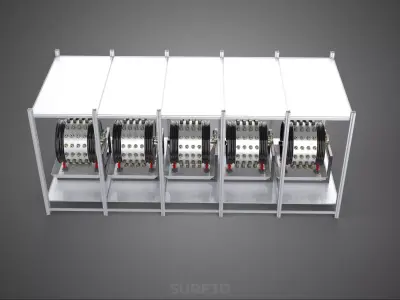 RACK FRAME ARRAY ROW SHELF TRAY ROTARY HYDROPONIC LED PLANT FARM 3D model