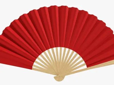 Hand fan opened 3D model
