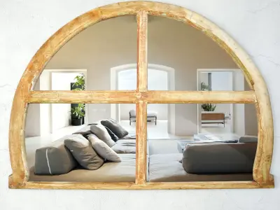 Vintage Arched Window Mirror 3D model