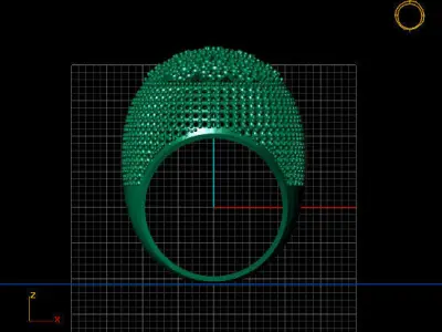 Women Stone Rings Diamond 3D print model 17