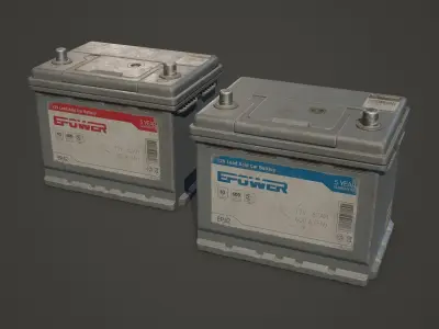 Car Battery 62 6CT 12 Volt - PBR Game Ready LODs Low-poly 3D model