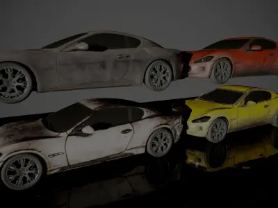 Maserati GT Low-poly 3D model