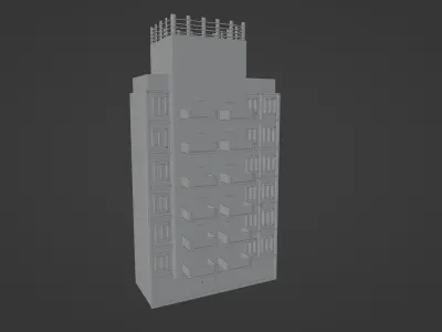 Monolithic multi-storey building 3D model