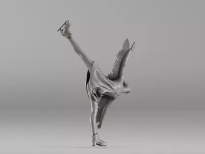 S00086 Figure Skater in Elegant Pose 3D print model