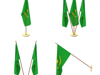 Mauritania Flag Pack 3D model
