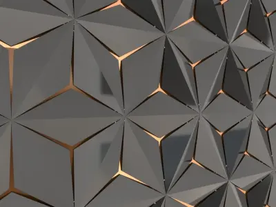 3D Hexagon Panel Low-poly 3D model