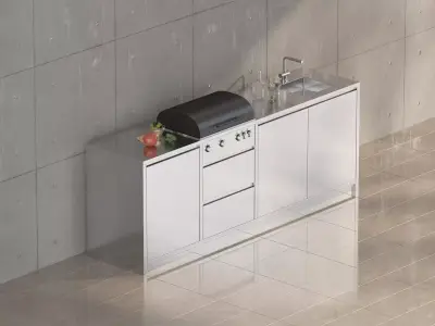 Modern Outdoor Kitchen 03 Free 3D model