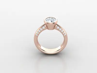 Solitare Women Diamond Ring 3D print model
