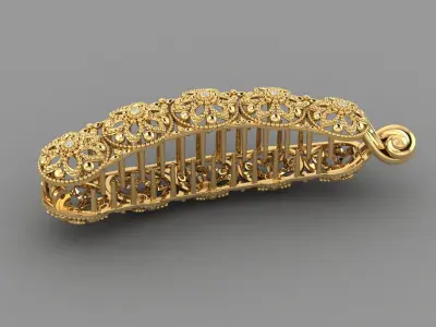 Hair Clip For Ladies Jewelry With diamonds  3D print model
