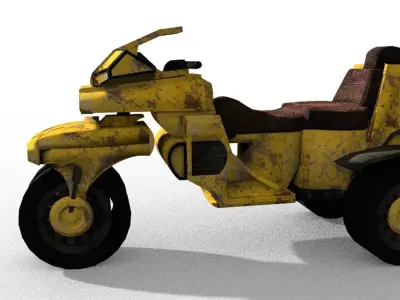 sci-fi atv motorcycle hq printable original design Low-poly 3D model