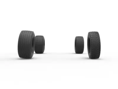 Wheel set of BriSCA F1 Stock Car for Asphalt Scale 1 to 25 3D print model