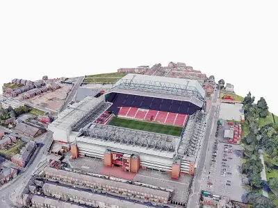 Anfield Stadium - Liverpool Low-poly 3D model