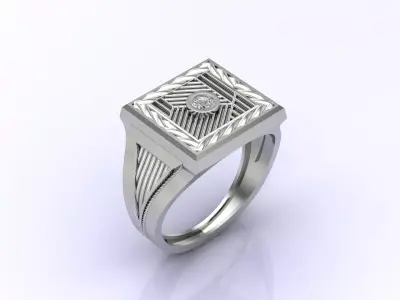 Print Ready STL 3DM  Gents Rings Diamond Men Ring  3D print model 26