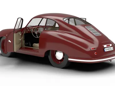 Porsche 356 1300 1952 3d model HQ 3D model