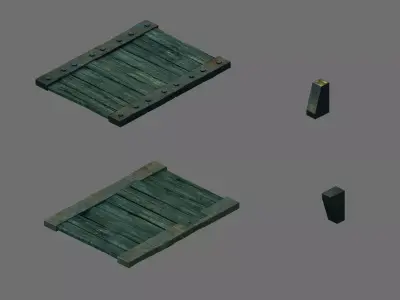 Stone Blood Bird House Secret Room - Wooden Bridge 01 3D model