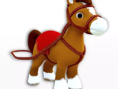 3D Cartoon Horse 3D model