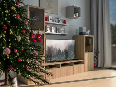 Christmas Decoration Livingroom 3D model