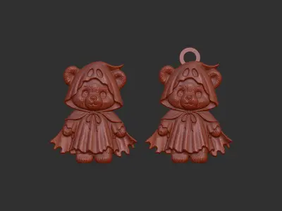 ghost teddy keychain cnc model 3D print model