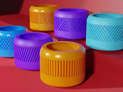 3D Printed Succulents Planters - 6 pieces  3D print model