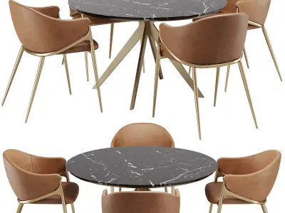 Dinning chair and table set27 3D model