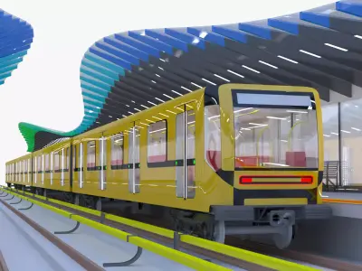 Metro station concept 3D model