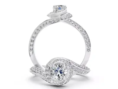 Twisted Engagment Ring 3D print model